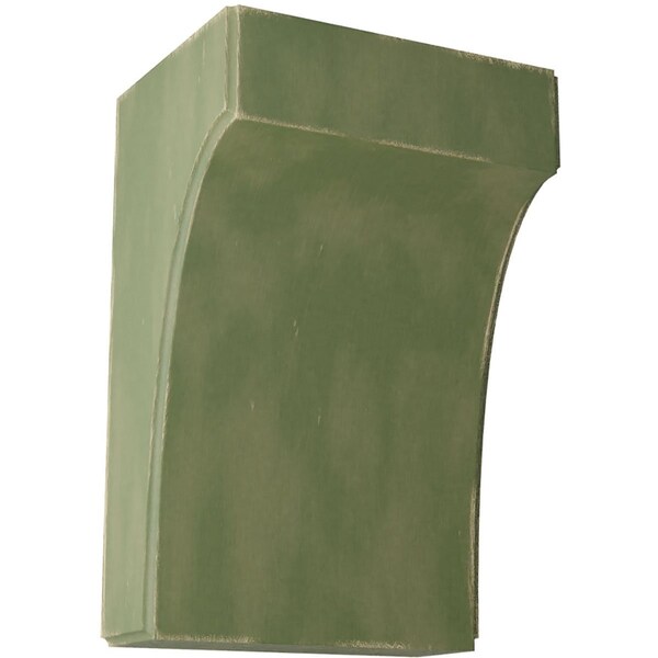 Ekena Millwork 5 1/4"W x 4"D x 8"H Clarksville Wood Vintage Decor Bracket, Restoration Green BKTWD05X04X08CVGR - main
